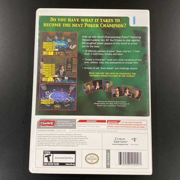 World Championship Poker - Nintendo Wii Game - Picture 2 of 4